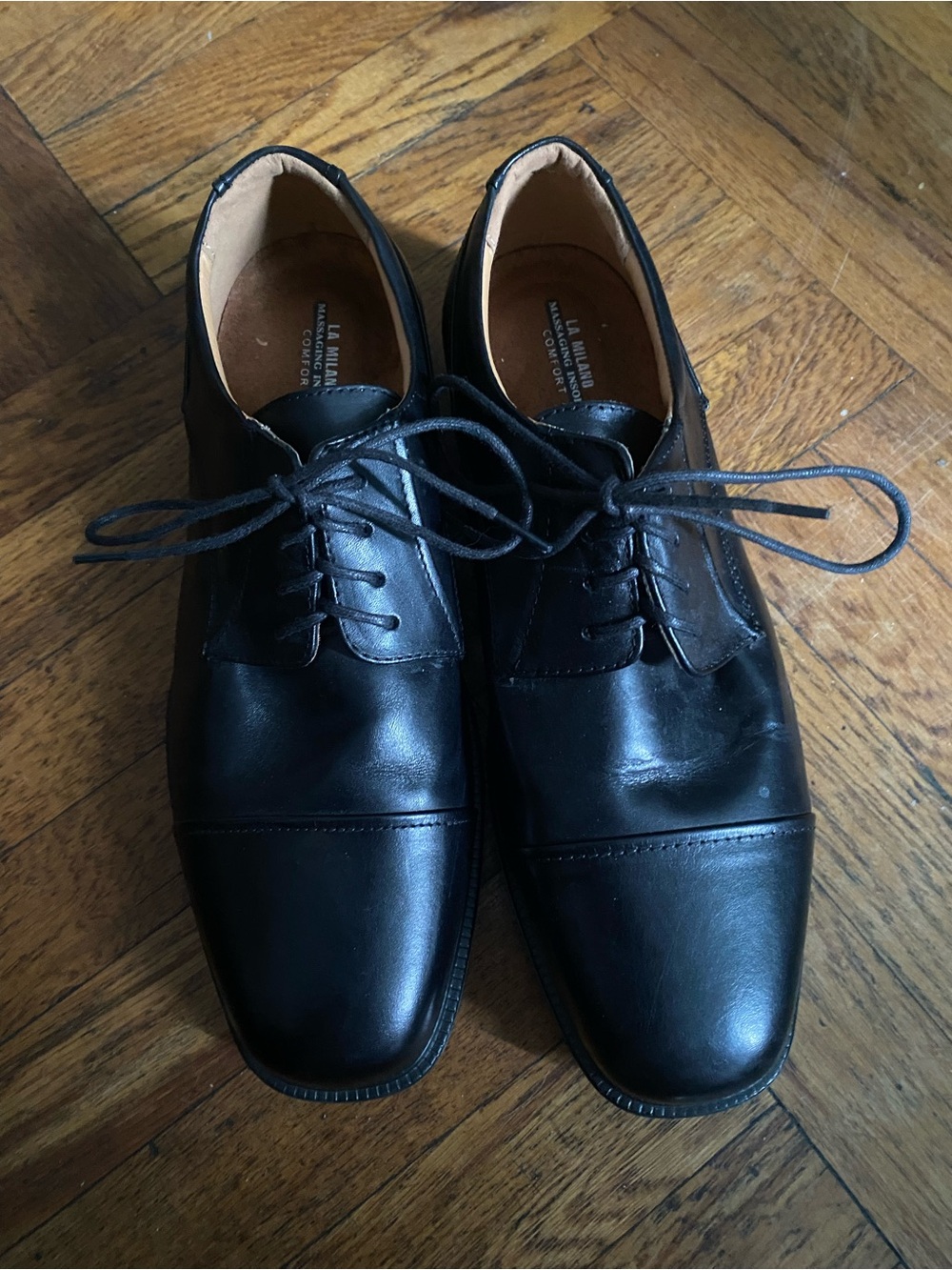 La Milano black leather dress shoes